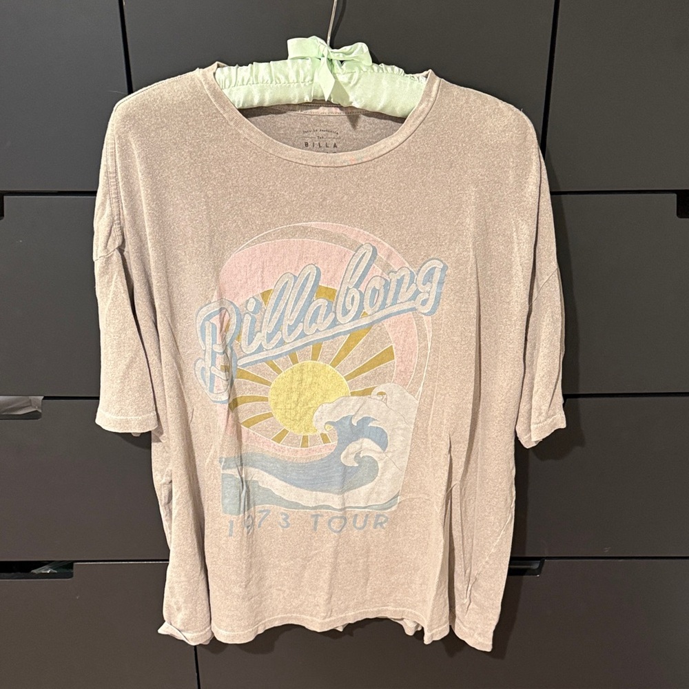 Billabong Beige Tee with Pastel Graphic